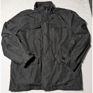 HAWKE & CO Men Small Black Lined Full Zip Snap Performance Jacket